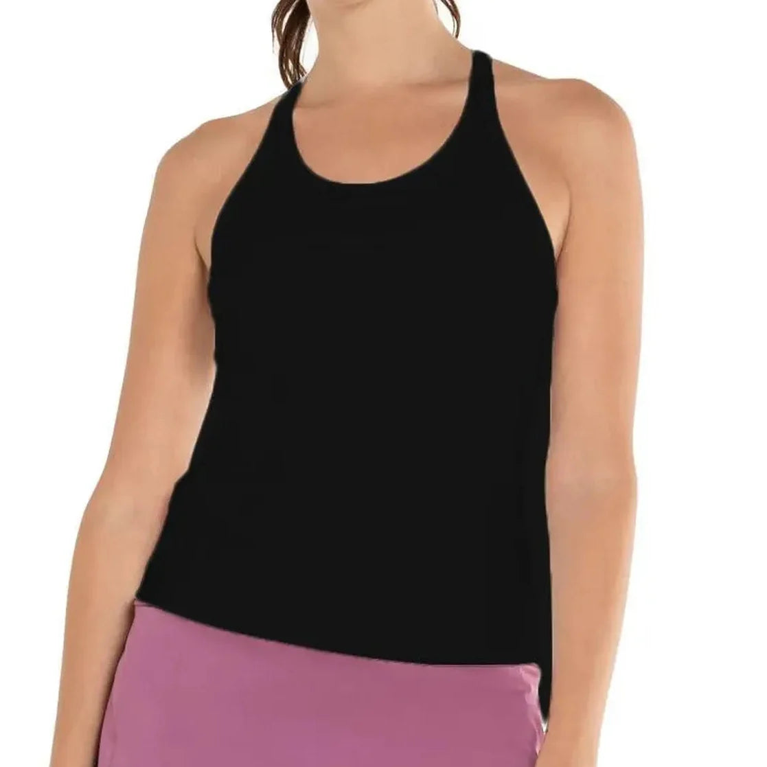 Women's Rib Tennis Tank with Bra Black-Apparel-K-Swiss-107474-DEFAULT-L-Tennis Express