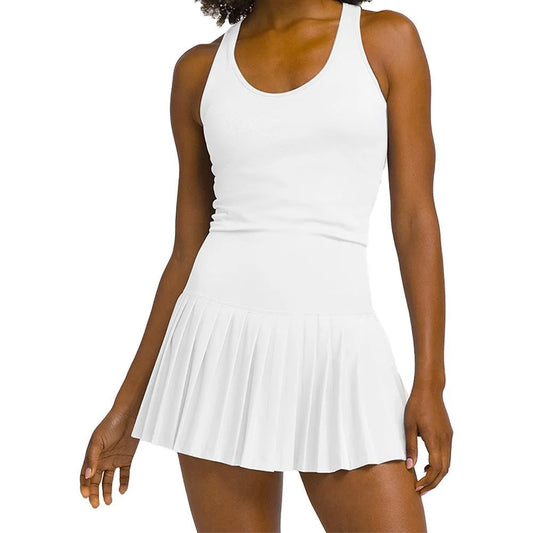 Women's Midtown Tennis Dress-Apparel-Wilson-113601-BT_WHITE-L-Tennis Express