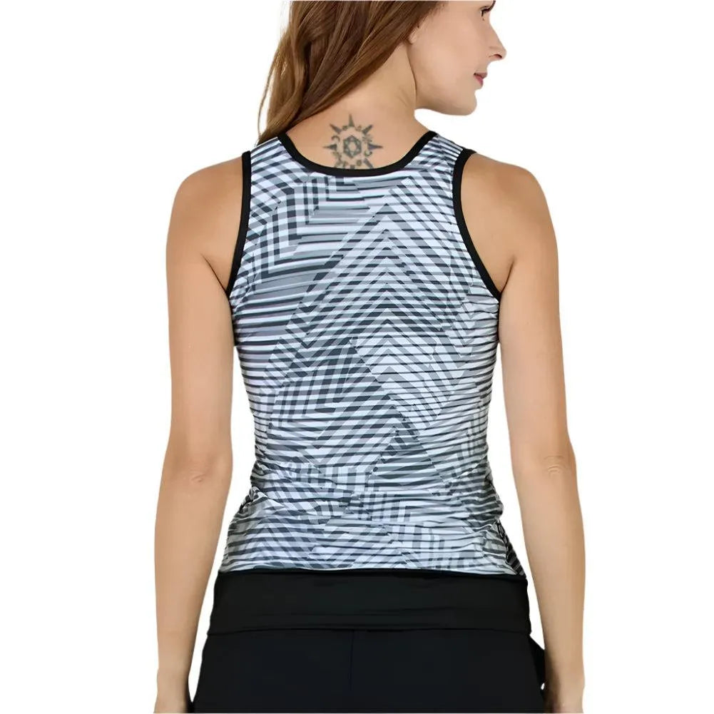 Women's Mysterious Tennis Tank Pencil Lines