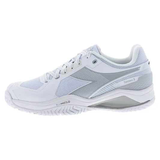 Men's Blushield Torneo 3 Tennis Shoes White and Silver