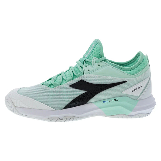 Women's Speed Blueshield Fly 5 AG Tennis Shoes Cabbage and Black