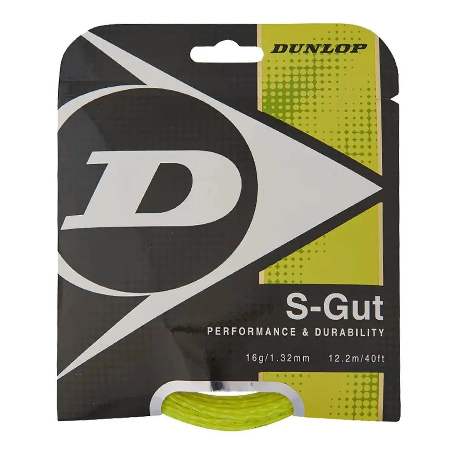 S-Gut 16G Yellow Tennis String-Strings-Dunlop-23422-DEFAULT-L-Tennis Express