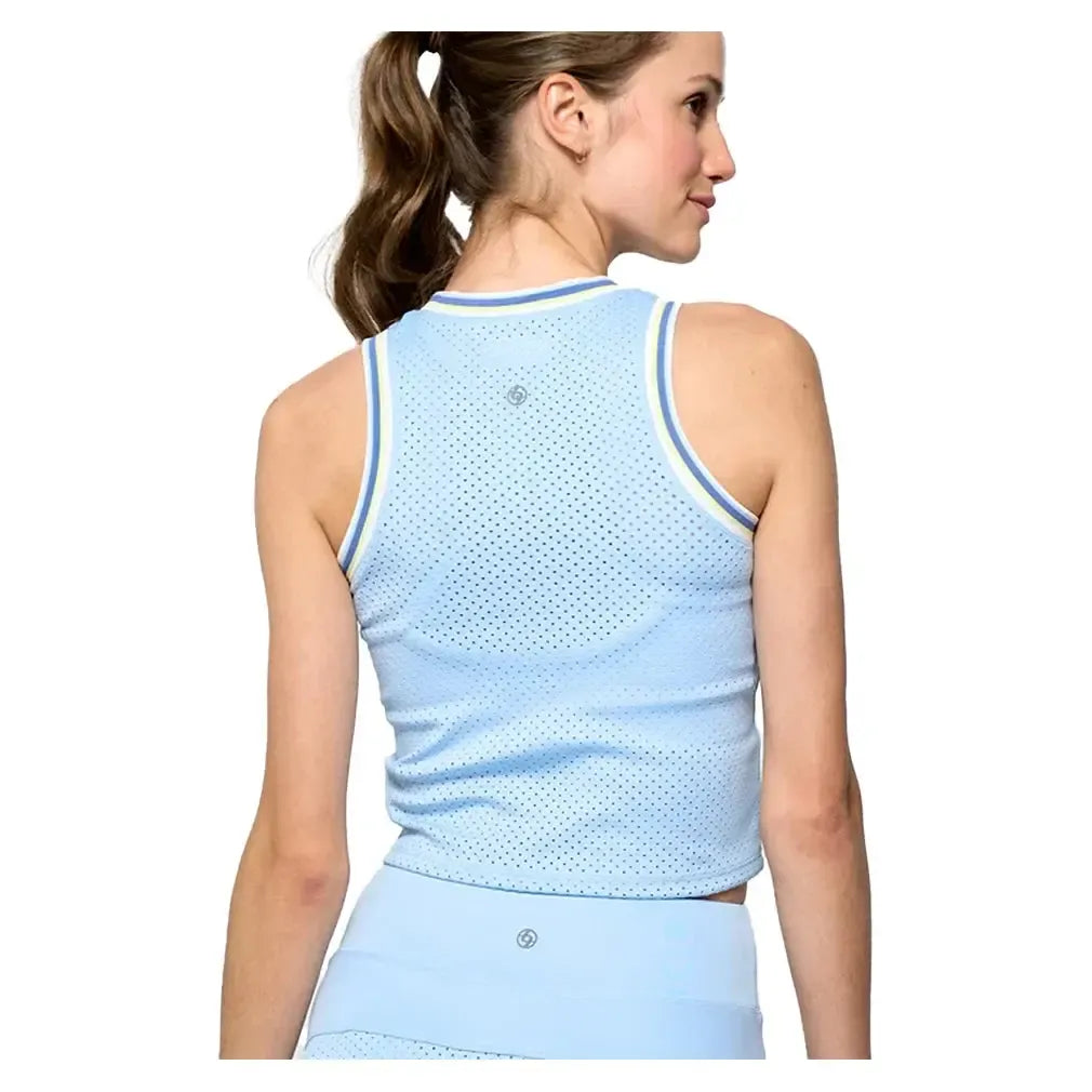 Women's Varsity Tennis Tank Cool Blue and Multi