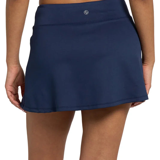 Women's 13 Inch Uprise Tennis Skort Dark Navy and Multicolor
