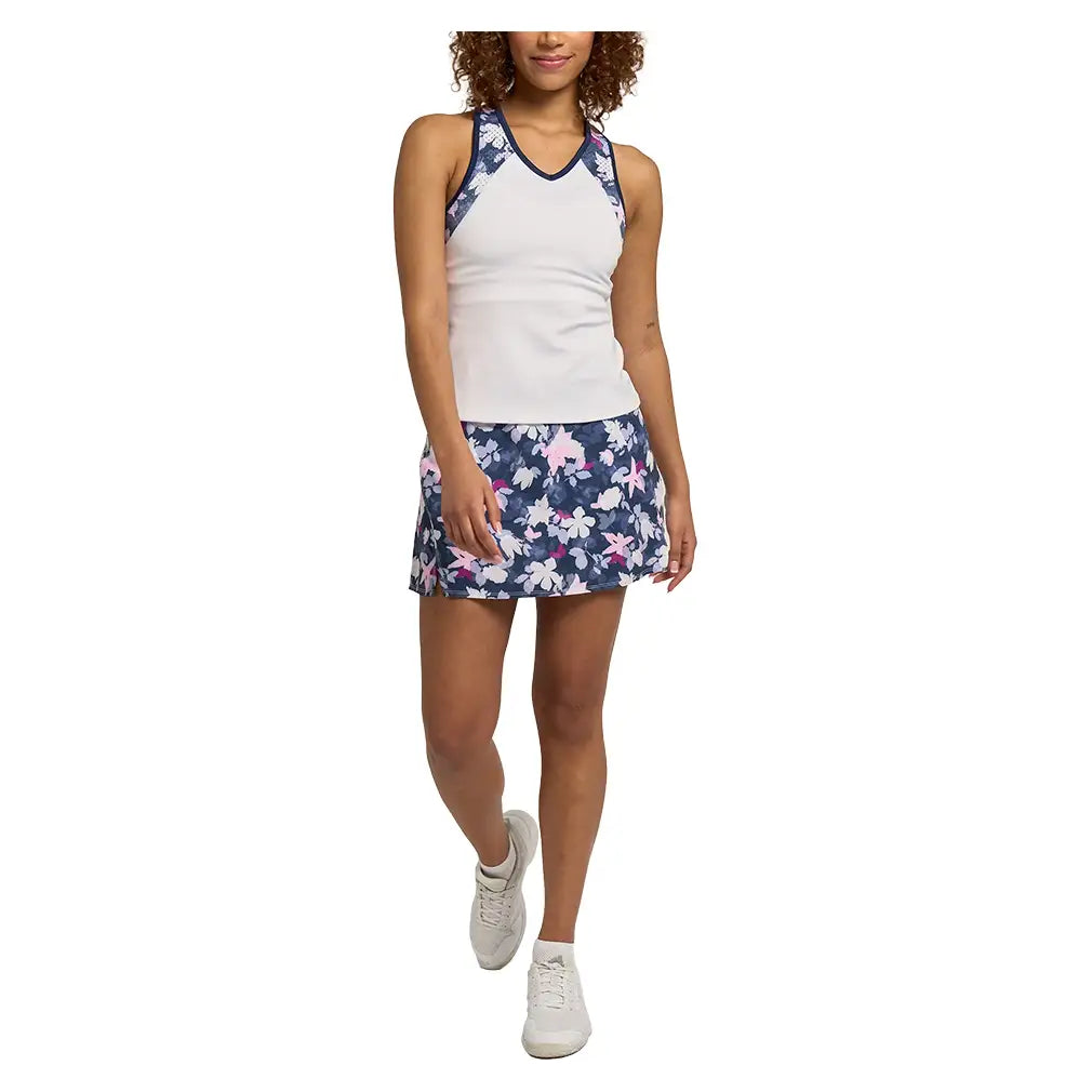 Women's 14 Inch Printed Strike Tennis Skort Bouquet