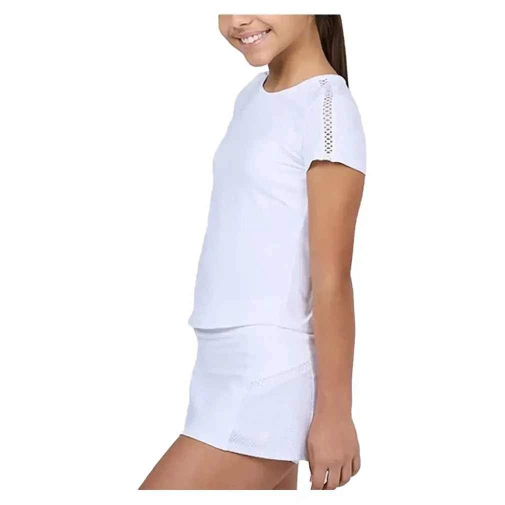 Girls' Short Sleeve Tennis Top White