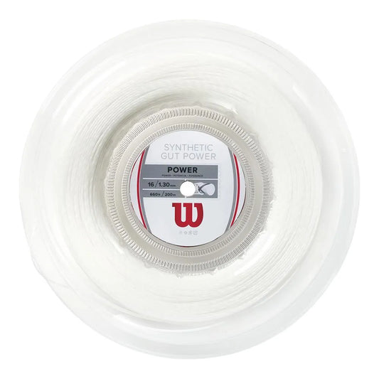 Synthetic Gut Power Tennis String Reel-Strings-Wilson-45241-WHITE-L-Tennis Express