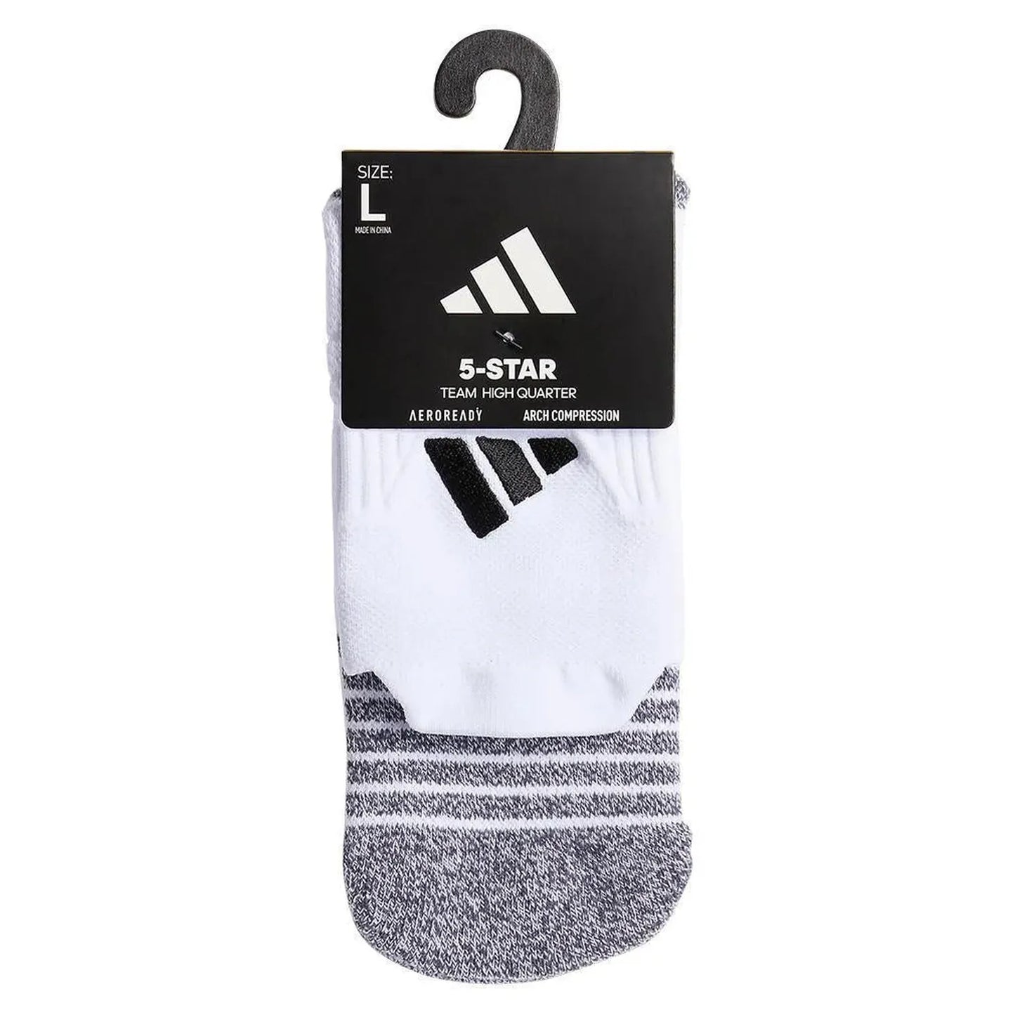 5-Star Team 2.0 High Quarter Socks White and Black