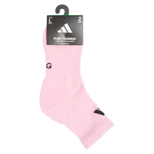 Pure Training 2-Pack High Quarter Socks True Pink and Black