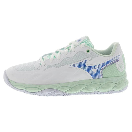 Women's Wave Enforce Court Tennis Shoes White and Frontier Blue
