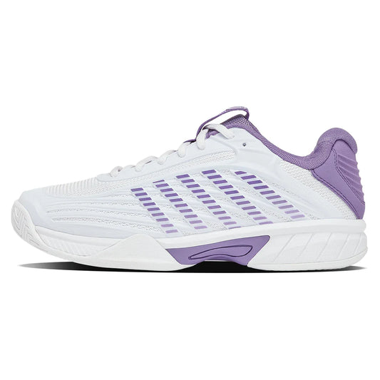 Juniors' Hypercourt Express 3 Tennis Shoes White and Purple Haze