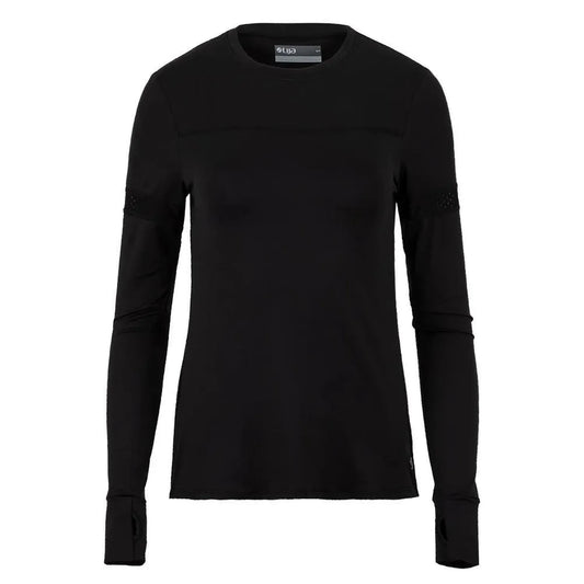 Women's Pacer Long Sleeve Tennis Top-Apparel-Lija-93227-BLACK-L-Tennis Express