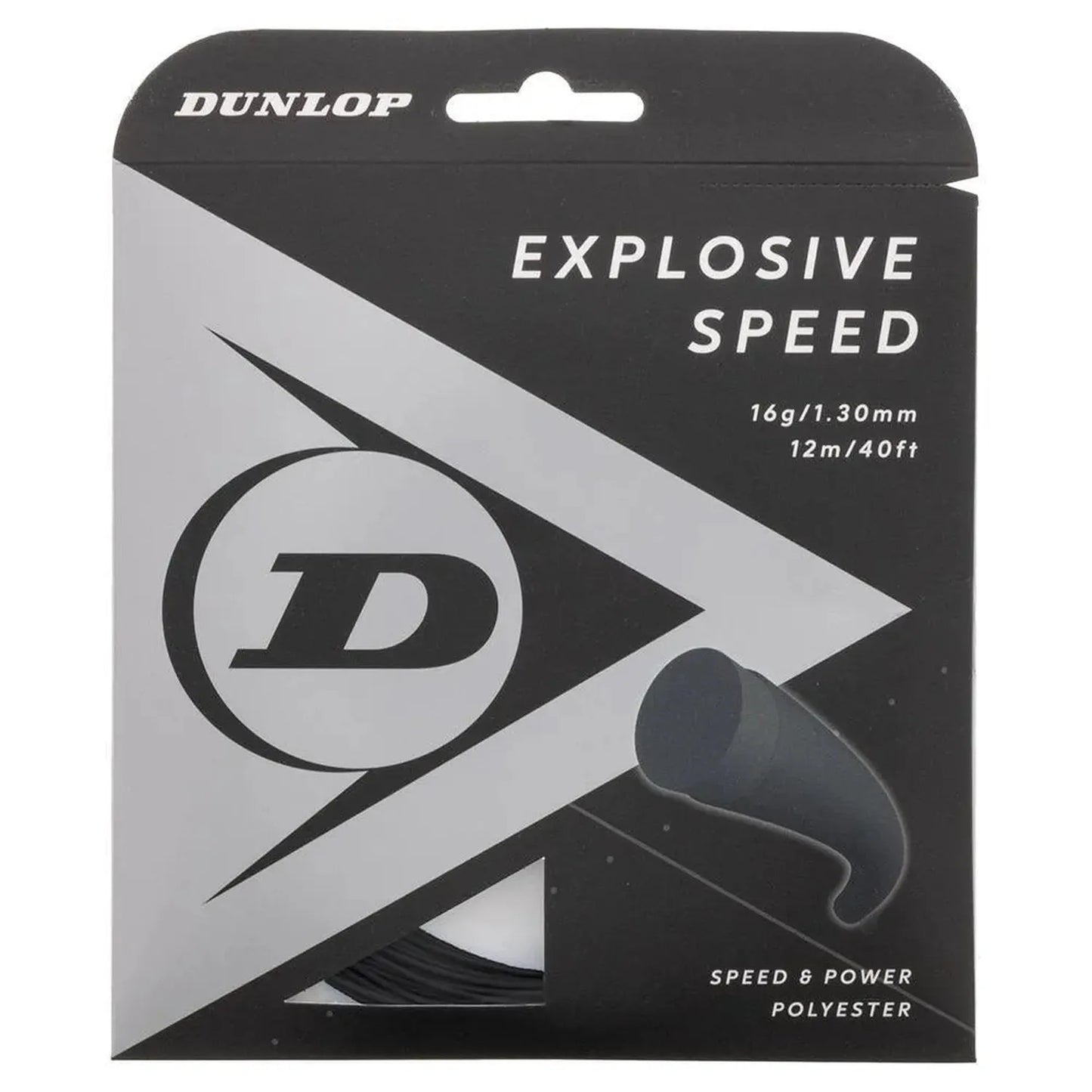 Explosive Speed Black 16G Tennis String-Strings-Dunlop-93438-DEFAULT-L-Tennis Express
