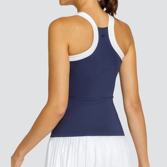 Women's Zoraya Hi-Neck Tennis Tank Navy Blue