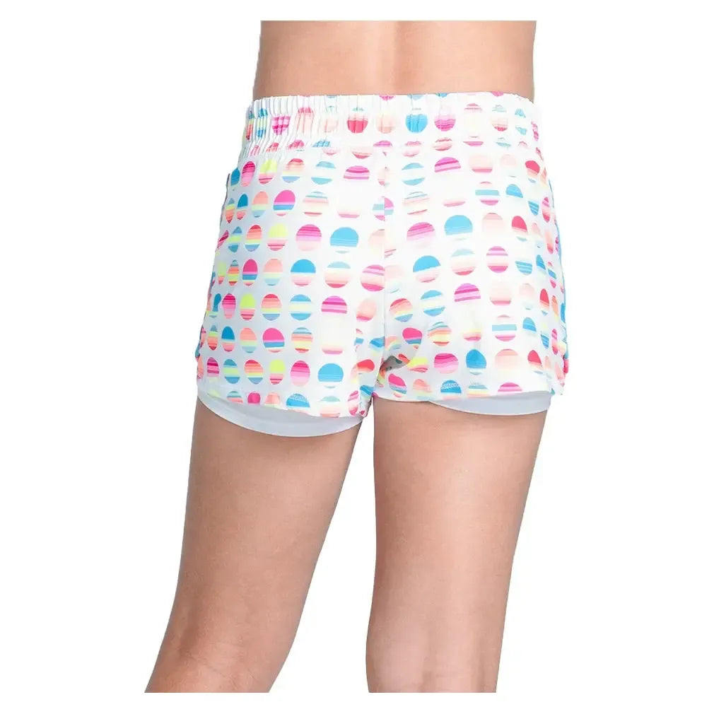 Girls' Retro Sunset Tennis Short White