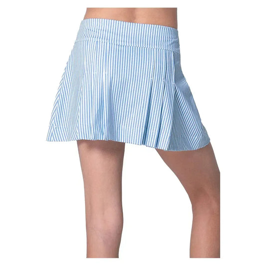 Girls' Linen Stripe Pleat Tennis Skort Periwinkle