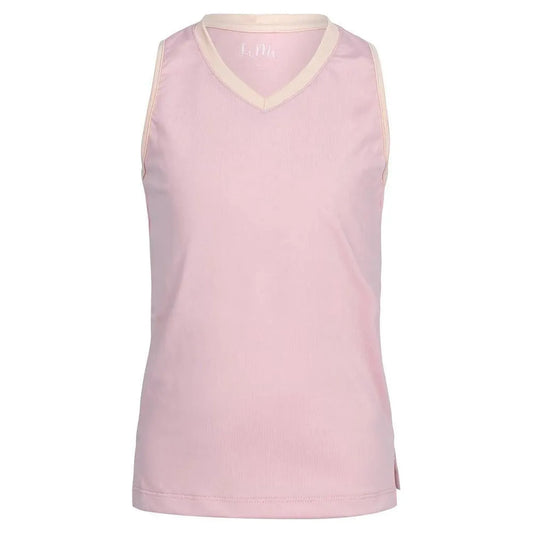 Girl's V-Neck Tennis Tank Pink and Orange-Apparel-Little Miss Tennis-CAL34-U23-Tennis Express