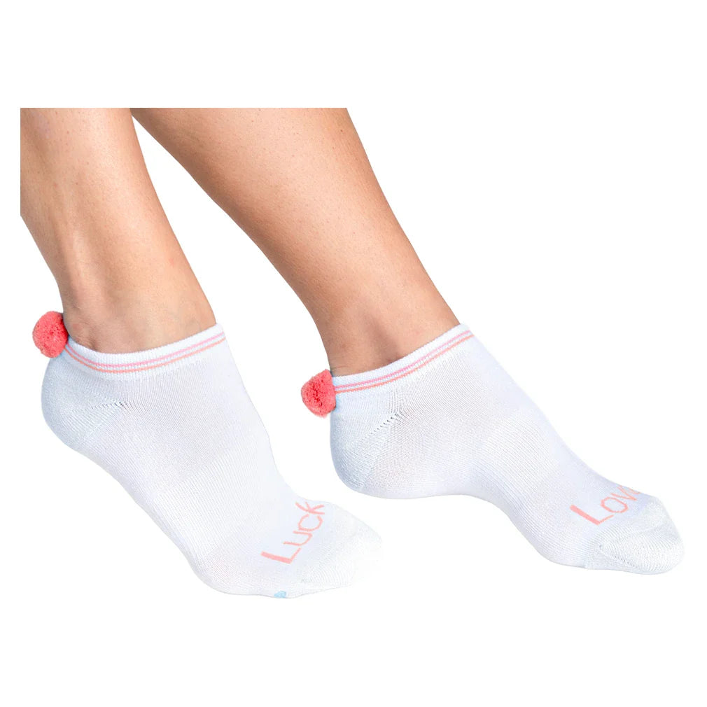 Women's Glow Set Low Cut Tennis Socks Hot Lava