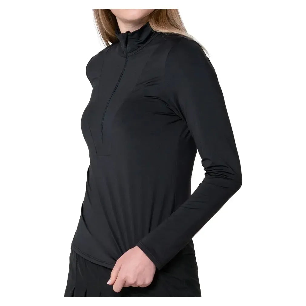 Women's LUV Free Play Zip Long Sleeve Tennis Top Black