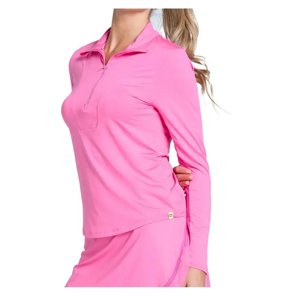 Women's LUV Free Play Zip Long Sleeve Tennis Top Taffy