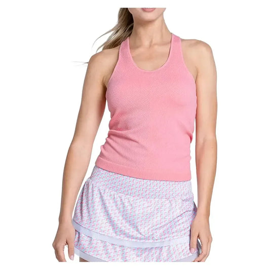 Women's Seamless Scoop Neck Tennis Tank with Bra-Apparel-Lucky In Love-CX076-U25-671-Tennis Express