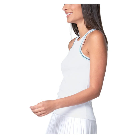 Women's Win It Stripe Tennis Tank White