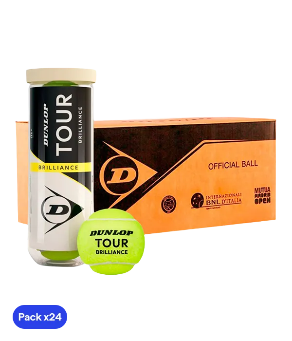 Box Balls Dunlop Tour Brilliance Tenis (Pack x24)