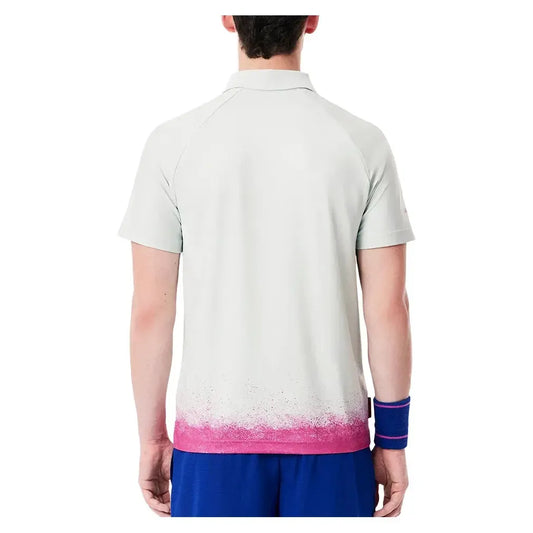 Men's Roland Garros Medvedev On Court Mesh Tennis Polo Pale Green and Malva