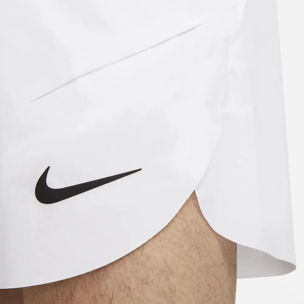 Mens Rafa 7 Inch Dri-Fit Advance Tennis Shorts White and Black