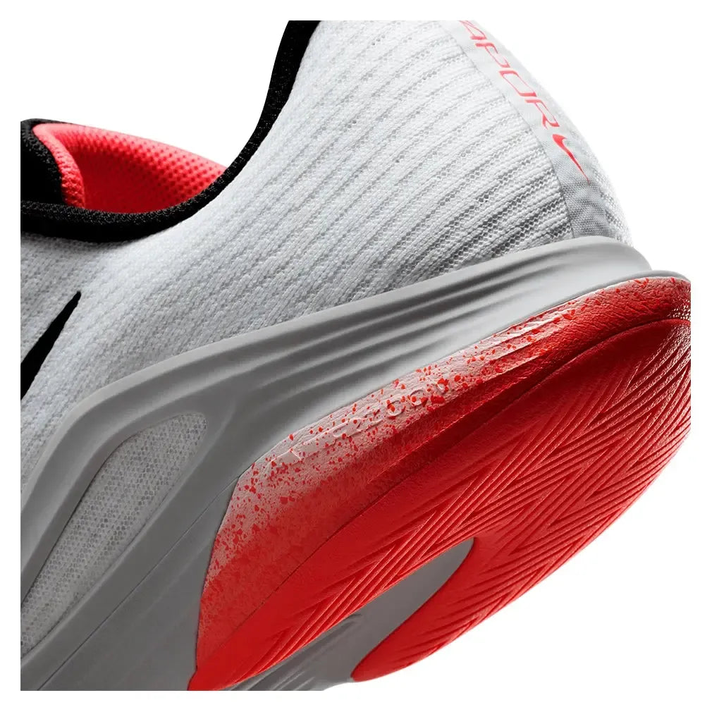 Men's Zoom Vapor 12 Premium Tennis Shoes White and Hot Lava