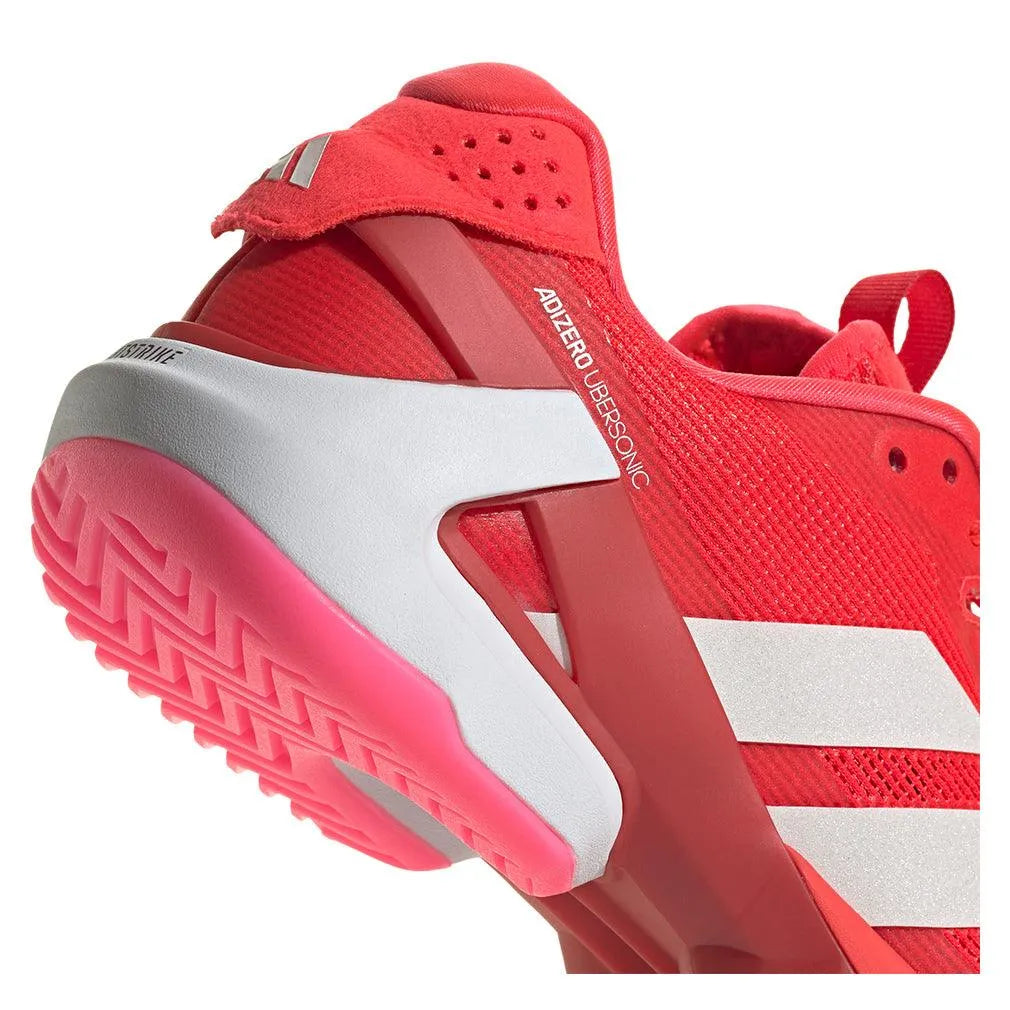 Women's Adizero Ubersonic 5 Tennis Shoes Lucid Red and Lucid Pink