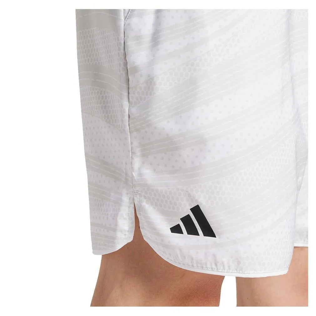 Men's Club Graphic 9in Tennis Short White