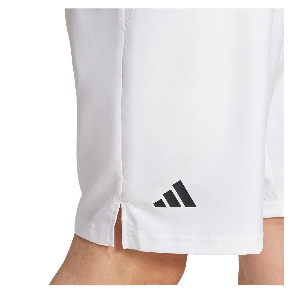 Men's Club 3 Stripe 9 inch Tennis Short White