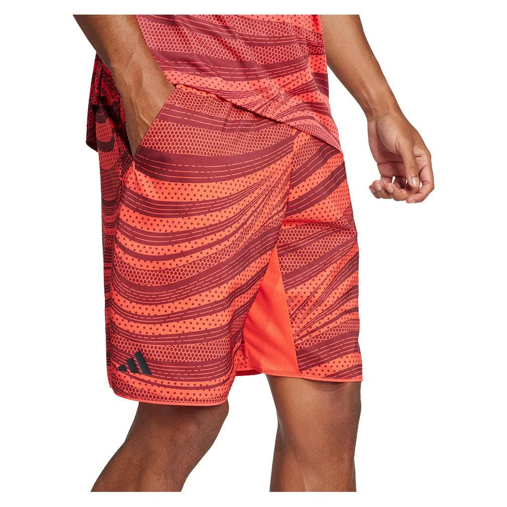 Men's Club Graphic 9 Inch Tennis Short Semi Lucid Red and Shadow Red