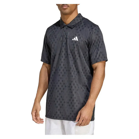 Men's Club Graphic Tennis Polo Carbon and Black