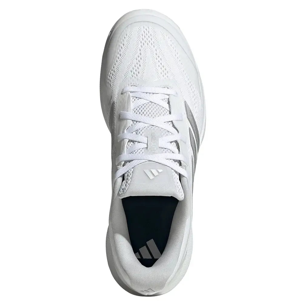 Women's Avacourt 3 Tennis Shoes Core White and Silver Metallic