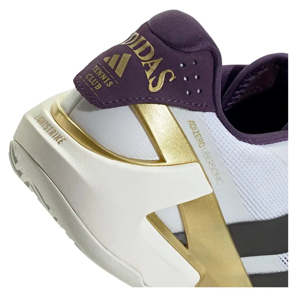 Men's adizero Ubersonic 5 Tennis Shoes Footwear White and Aurora Plum