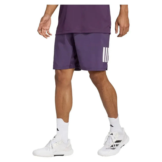 Men's Club 3 Stripes 9 Inch Tennis Short Aurora Plum