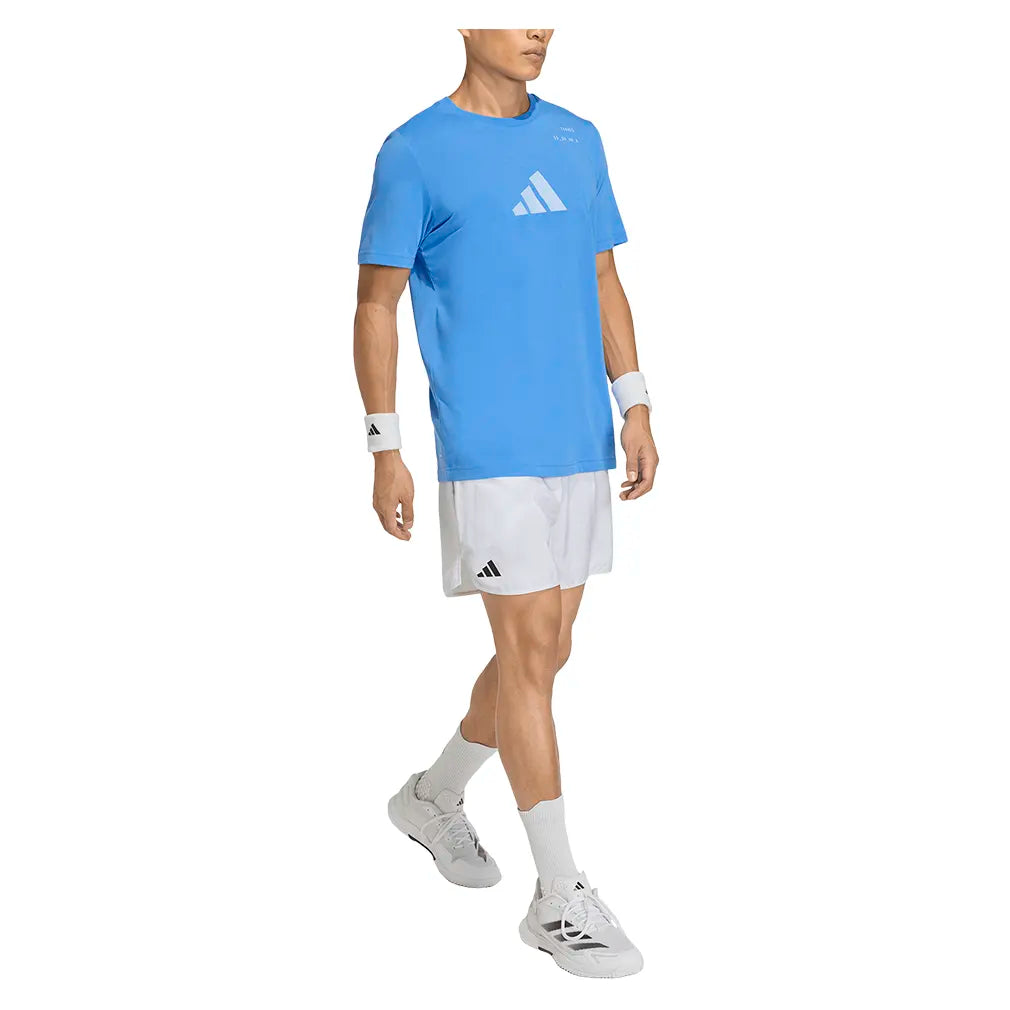 Men's Graphic Tennis Top Ray Blue