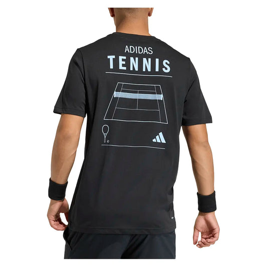 Men's Graphic Tennis Top Black