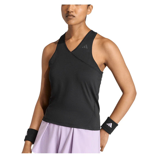 Women's Club V Tennis Tank Black