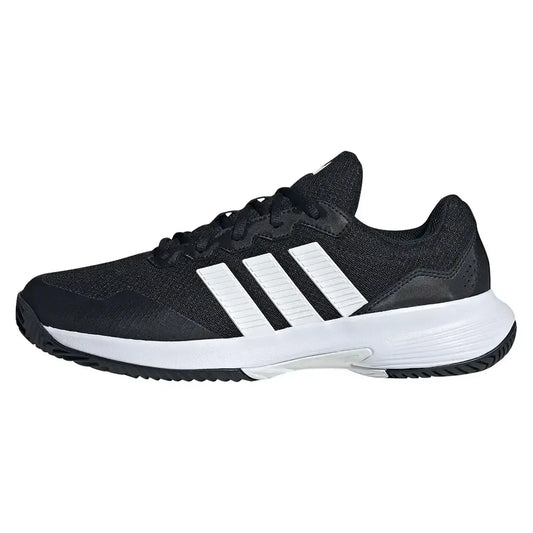 Men's GameCourt 2 Tennis Shoes Core Black and Silver Metallic