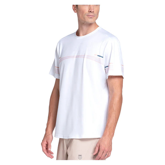 Men's Fracture Short Sleeve Tennis Top White