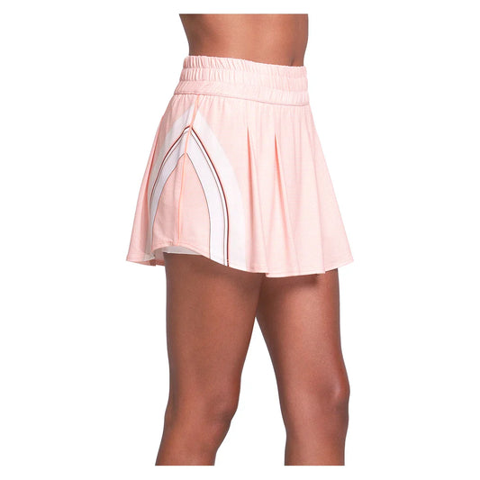 Women's Inline 14 Inch Tennis Skort White and Peach Frost