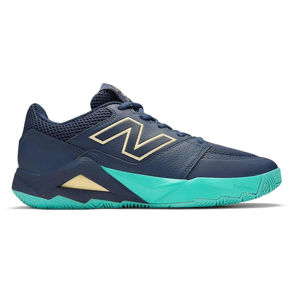 Men's FuelCell Delray 2E Width Tennis Shoes Navy and Parchment