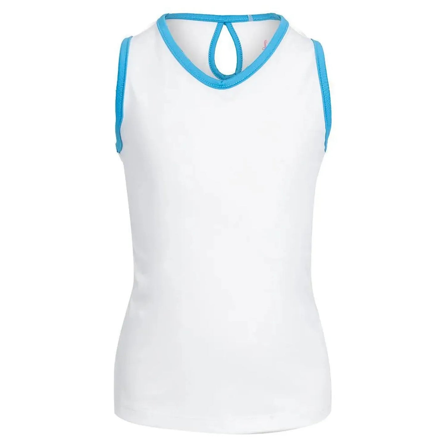 Girl's Keyhole Back Tennis Tank White-Apparel-Little Miss Tennis-MOR31-U23-Tennis Express