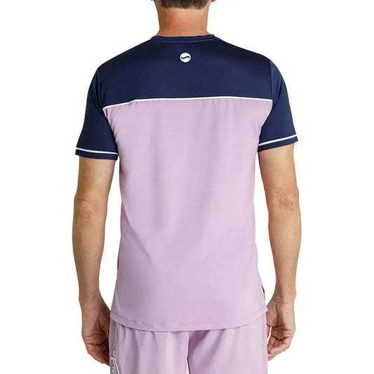 Men's Lionel Short Sleeve Pickleball Tee Lavender Mist and Chalk