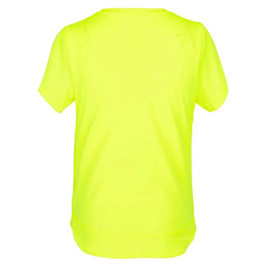 Girls' Dynamic High-Low Short Sleeve Tennis Top Neon Yellow-Apparel-Lucky In Love-T188-710S20-1-Tennis Express