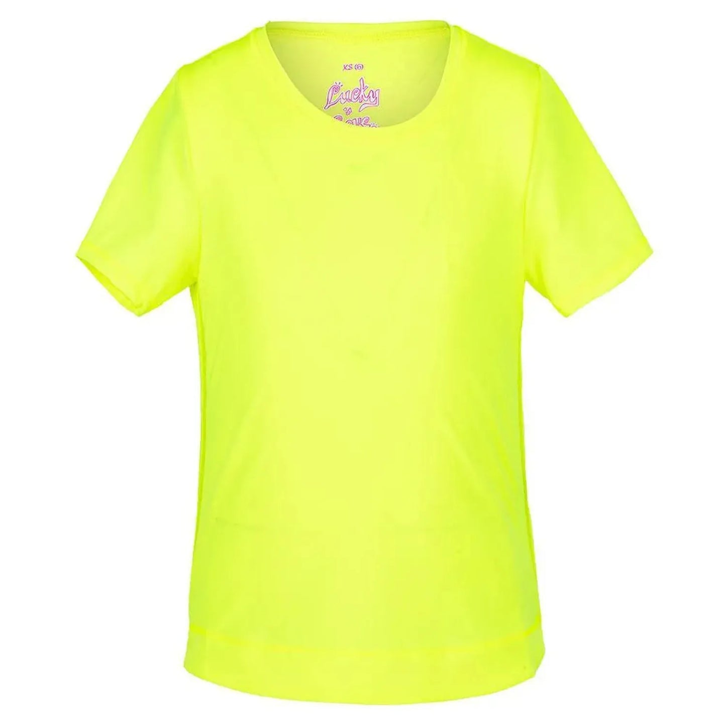 Girls' Dynamic High-Low Short Sleeve Tennis Top Neon Yellow