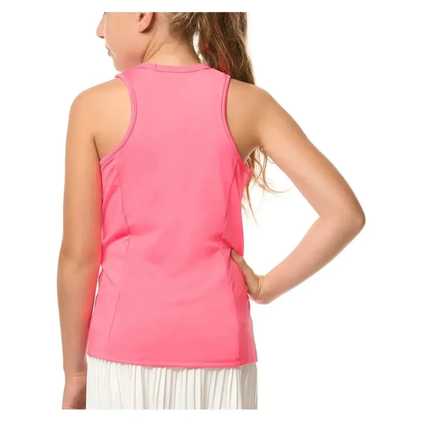 Girls' V-Neck Cutout Tennis Tank Pink